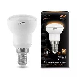 Лампа Gauss LED R39 E14 4W 350lm 2700K 1/10/50