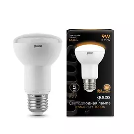 Лампа Gauss LED R63 E27 9W 660lm 2700K 1/10/50