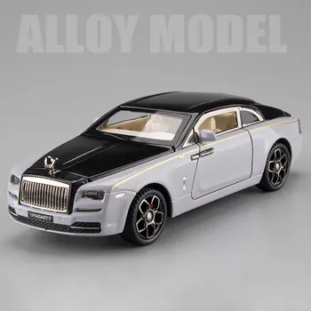 Масштаб 1/32 Wraith Mansory, литая под давлением модель автомобиля, игрушечный автомобиль с откатным механизмом, звуком и светом для детей, коллекция подарков для мальчиков и девочек 1/32-15.6x7.2x3.8cm синий