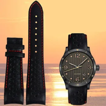Для Mido Helmsman M025407a Series Top Genuine Leather Watch Band M005 Sao Orange Helm Leather Watch Remezzo 22 мм male 22mm