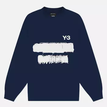 Мужская толстовка Y-3 Graphic Noise Crew, цвет синий, размер S