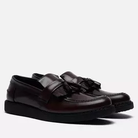 Мужские ботинки лоферы Fred Perry x George Cox Tassel, цвет бордовый, размер 45 EU