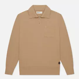 Мужская толстовка Universal Works Half Zip Dry Handle Loopback, цвет бежевый, размер L