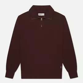 Мужская толстовка Universal Works Half Zip Dry Handle Loopback, цвет коричневый, размер L