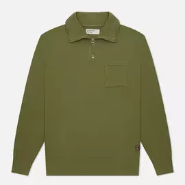 Мужская толстовка Universal Works Half Zip Dry Handle Loopback, цвет оливковый, размер L