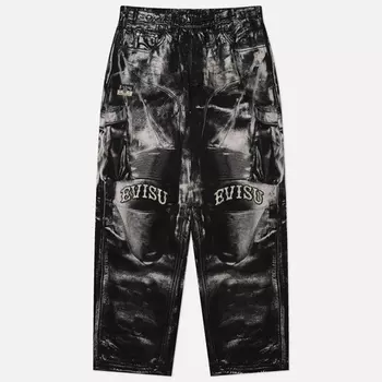 Мужские брюки Evisu Heritage Replicate Printed Biker, цвет чёрный, размер M