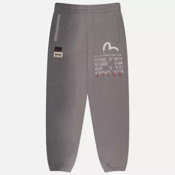 Мужские брюки Evisu Seagull Print Slogan Print, цвет серый, размер XXL