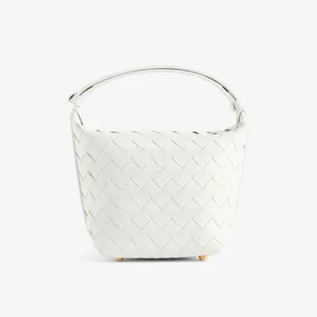 Кожаная сумка Wallace с верхней ручкой Bottega Veneta, желтый