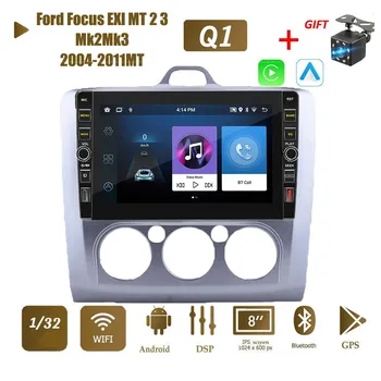 8-дюймовый автомобильный радиоприемник на базе Android для Ford Focus EXI MT AT 2 3 Mk2 Mk3 2004-2011 с кнопочной ручкой, мультимедийный плеер, навигация, GPS Carplay 2 + 32 ГБ 1+32GB,A