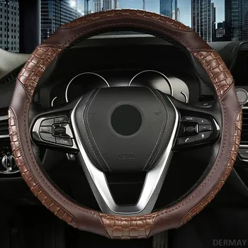 DERMAY роскошный автомобильный чехол на руль, кожаная оплетка, мягкая нескользящая для BMW X1 X2 X3 X4 E84 F84 F39 E83 F25 G01 F97 F26 G02 чёрный