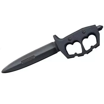 Тренировочный нож Cold Steel Trench Knife Rubber Trainer Dbl Edge, santoprene, черный