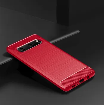 Чехол для Samsung Galaxy S25 S24 S23 S22 S21 S20 FE Plus Ultra S10 5G S10E S24FE S23FE S21FE чехол из углеродного волокна TPU задняя крышка For Samsung S10 чёрный