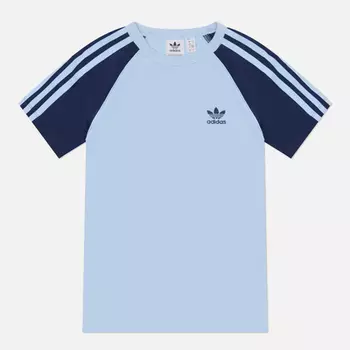 Женская футболка adidas Originals 3-Stripes Raglan Slim, цвет голубой, размер L