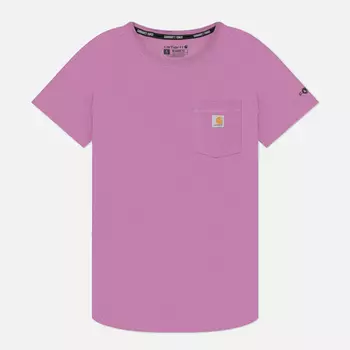 Женская футболка Carhartt Force Relaxed Fit Midweight Pocket, цвет фиолетовый, размер M