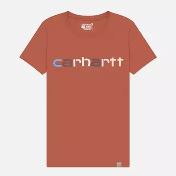 Женская футболка Carhartt Relaxed Fit Lightweight Multicolor Logo Graphic, цвет оранжевый, размер XS