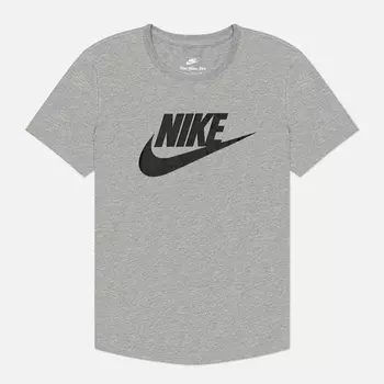 Женская футболка Nike Essentials Logo, цвет серый, размер XS