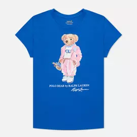 Женская футболка Polo Ralph Lauren Picnic Polo Bear, цвет синий, размер S