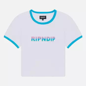 Женская футболка RIPNDIP Digital Dream Cropped Ringer, цвет белый, размер L