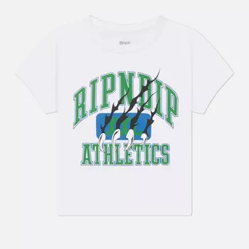 Женская футболка RIPNDIP Ripndip Athletics Cropped Baby, цвет белый, размер S