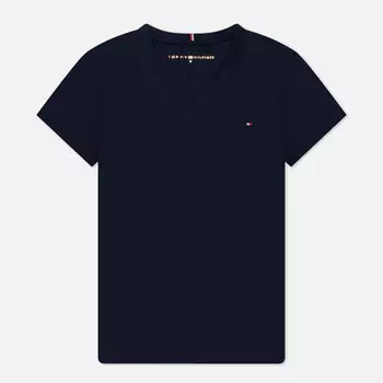 Женская футболка Tommy Hilfiger Heritage V-Neck, цвет синий, размер L