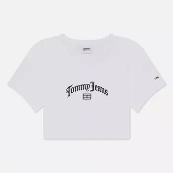 Женская футболка Tommy Jeans Ultra Cropped Grunge 1, цвет белый, размер XS