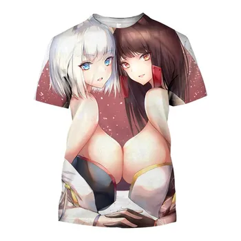 Летняя популярная мужская одежда аниме Darling In The Franxx сексуальная девушка 3D мужская футболка модные повседневные женские топы с короткими рукавами больших размеров для мальчиков XL