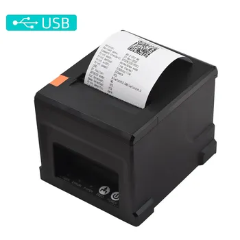 Чековый принтер USB + LAN, 80 мм, POS-принтер с автоматическим резаком, прямая термопечать на рабочем столе UK-2