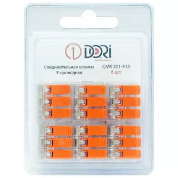 клемма соединительная DORI 3х4кв.мм 6шт прозрачный
