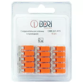 клемма соединительная DORI 5х4кв.мм 6шт прозрачный