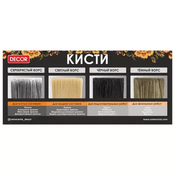 кисть плоская DECOR смеш.щетина 75мм, арт.830-075