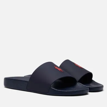 Мужские сланцы Polo Ralph Lauren Signature Pony Slide, цвет синий, размер 44 EU