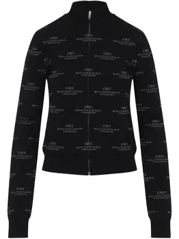 Кардиган с жаккардовым логотипом BALENCIAGA, черный