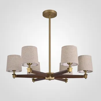 Потолочная люстра на штанге Jorgenson D85 Beige/Dark Wood By ImperiumLoft Stavra01 102089-26