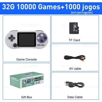 Sf2000 Портативная портативная игровая консоль, плеер, классическая игровая консоль в стиле ретро, 3-дюймовый Ips, встроенный 10000+ игр, поддержка AV-выхода Only Console