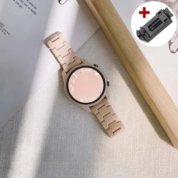 Ремешок из смолы 20 мм 22 мм для Samsung Galaxy Watch 3 41 мм 6 Classic 43 47 4 5 45 мм 42 40 44 мм active 2 ремешок для часов для Huawei 4 GT 3 pro для женщин и мужчин 20mm чёрный