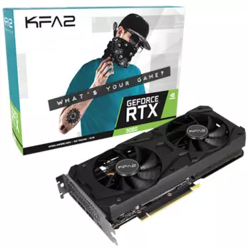 Видеокарта PCI-E KFA2 GeForce RTX 3060 1-Click OC (36NSL8MD6OCK) 8GB GDDR6 128bit 8nm 1320/15000MHz HDMI/3*DP