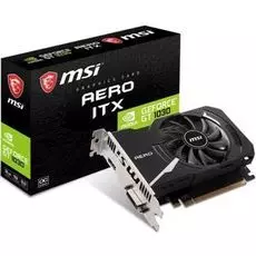 Видеокарта PCI-E MSI GeForce GT 1030 AERO ITX (GT 1030 AERO ITX 2GD4 OC) 2GB GDDR4 64bit 14nm 1189/1430MHz DVI-D(HDCP)/HDMI RTL