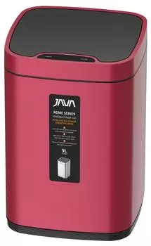 Мусорное ведро Java S-883-9R сенсорное квадратное 9 л малиновое
