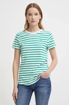 Хлопковая футболка Tommy Hilfiger, зеленый