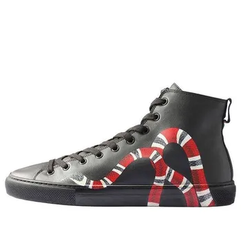 Кроссовки leather high top 'snake' Gucci, черный