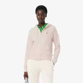 Женская флисовая толстовка Lacoste с капюшоном на молнии