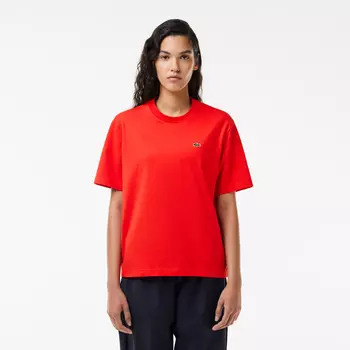 Женская футболка Lacoste Loose Fit из мягкого хлопка