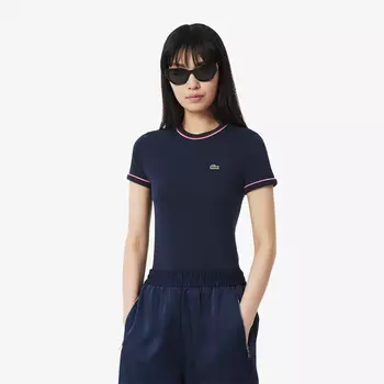 Женская хлопковая футболка Lacoste