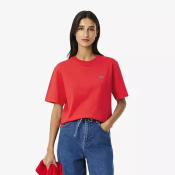 Женская футболка Lacoste Loose Fit из мягкого хлопка
