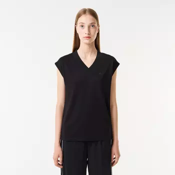 Женская футболка Lacoste Slim Fit с v-образным вырезом