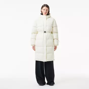 Женский длинный пуховик Lacoste с поясом