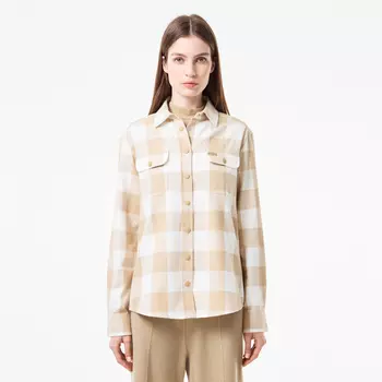 Женская хлопковая рубашка Lacoste в клетку
