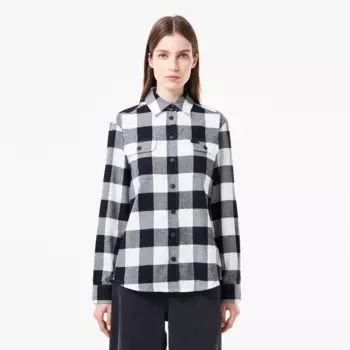 Женская хлопковая рубашка Lacoste в клетку