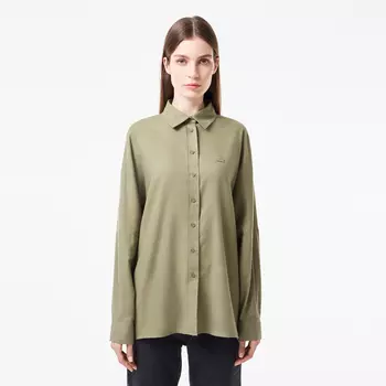 Женская хлопковая рубашка Lacoste Loose Fit
