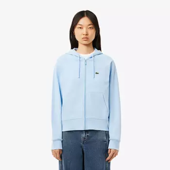 Женская флисовая толстовка Lacoste с капюшоном на молнии